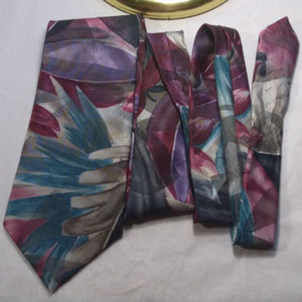 7th Ave Multi-Color Floral Polyester Neck Tie